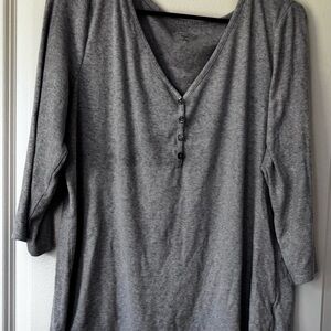 Old Navy Gray 3/4 Sleeve Relaxed Tunic